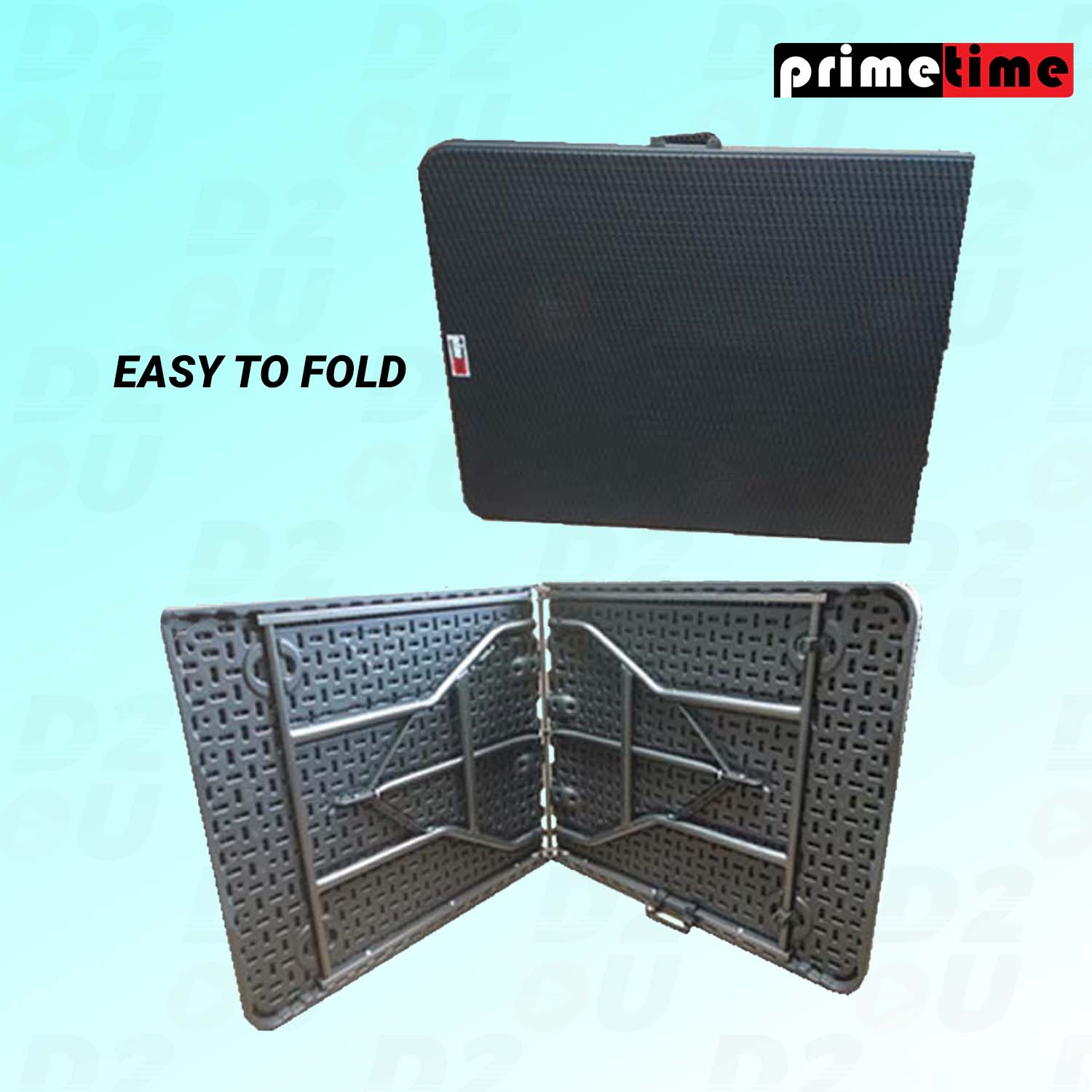 Primetime Premium 6 Ft. Black Rectangular Fold-in-Half Multi-purpose ...