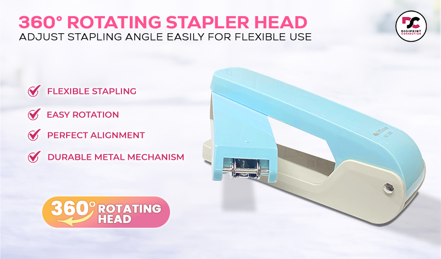 Notebook Stapler 360 Rotating Metal Stapler 24/6 26/6 Staple for Paper ...