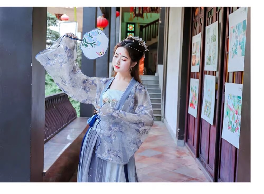 Fairy Style Chinese Hanfu Dress Flare Sleeve Traditional Hanfu Robe for ...