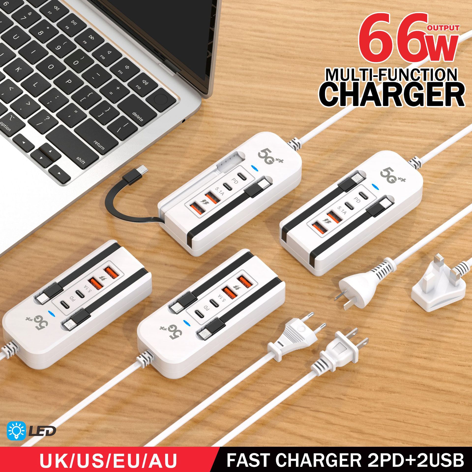 4 Port USB Charger Type C PD Fast Charging for Mobile Phone Multi Port ...