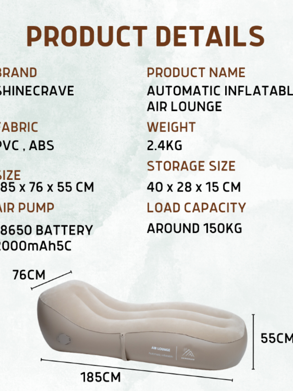 Automatic inflatable sofa built-in air pump inflation within 90 seconds ...
