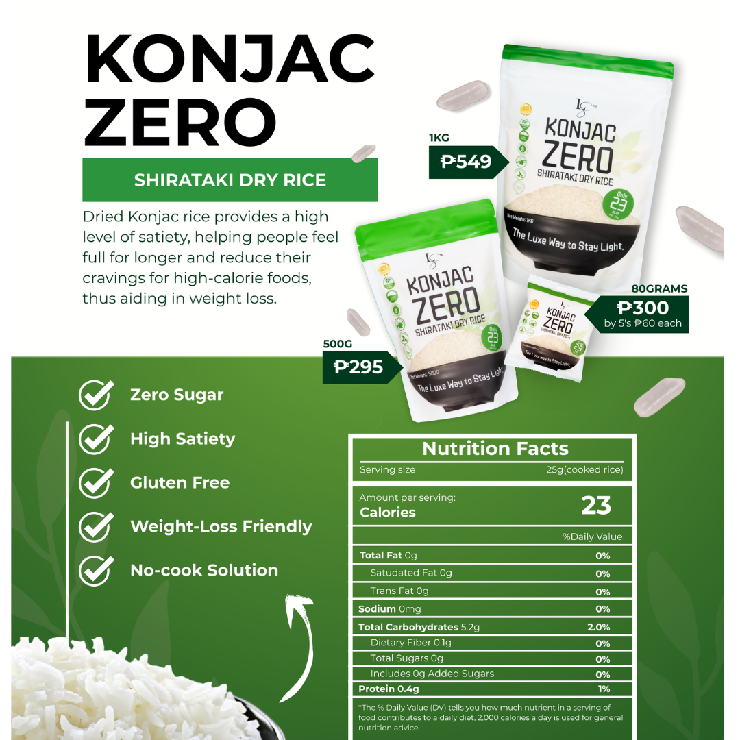 KONJAC ZERO SHIRATAKE DRY RICE 80G | LOW-CALORIE | SUGAR-FREE ...