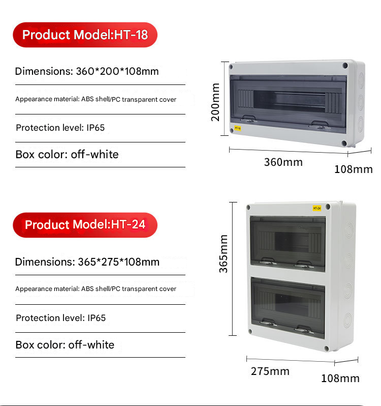 5, 8, 12, 15, 18, 24-Way Distribution Box Waterproof IP66 Electrical ...
