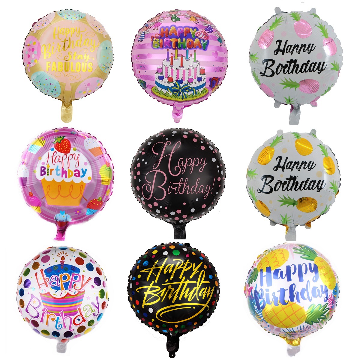 Happy Birthday Printing Foil Balloon 18 inch Birthday Theme Party decor ...