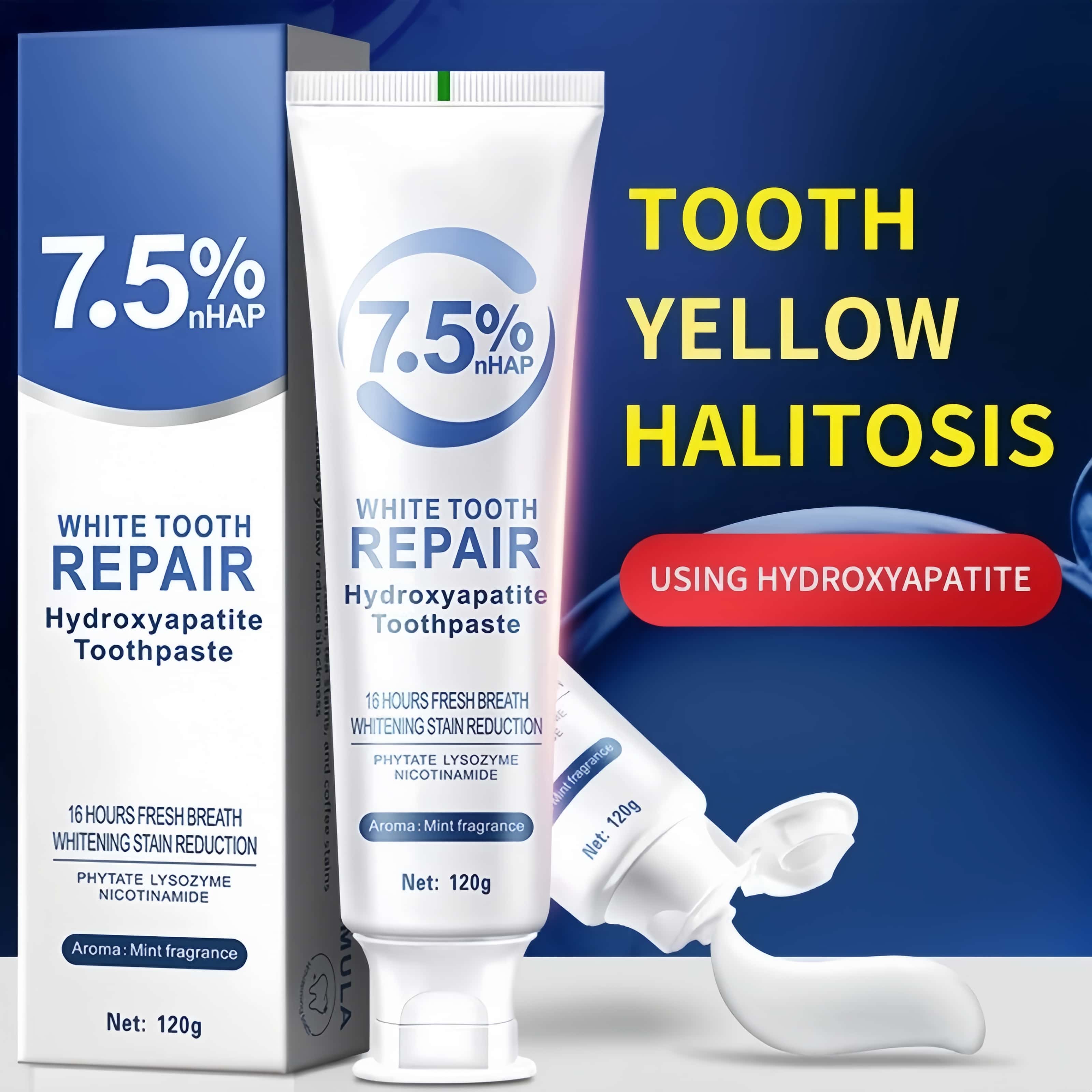 7.5 Hydroxyapatite Toothpaste Teeth Whitening Toothpaste Hyaluronic ...