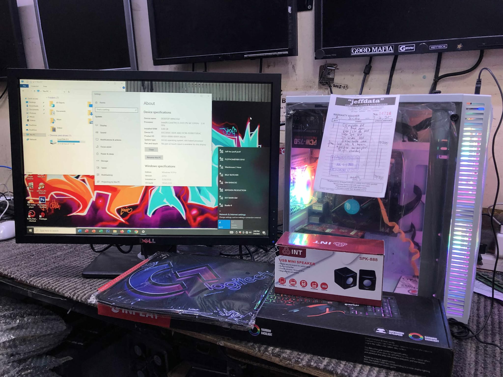 COMPUTER SET MMA i3 8GB RAM 120GB SSD 1GB 20 LED WIDE KBMS SPEAKER MPAD ...