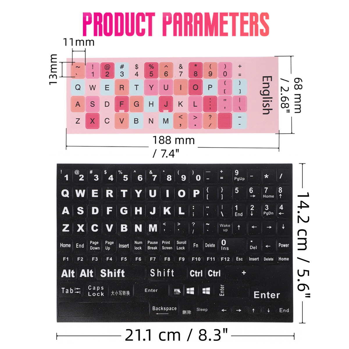 PVC Keyboard Sticker For Keyboard Laptop Computer English 120 Keys ...