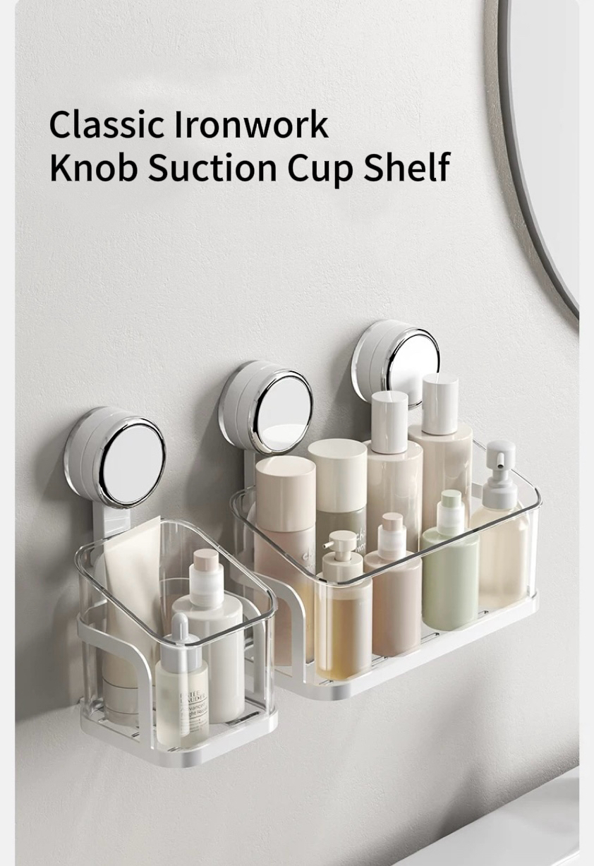 Classy Luxe Bathroom Drainage Rack Organizer Suction Hook Rack Vacuum ...