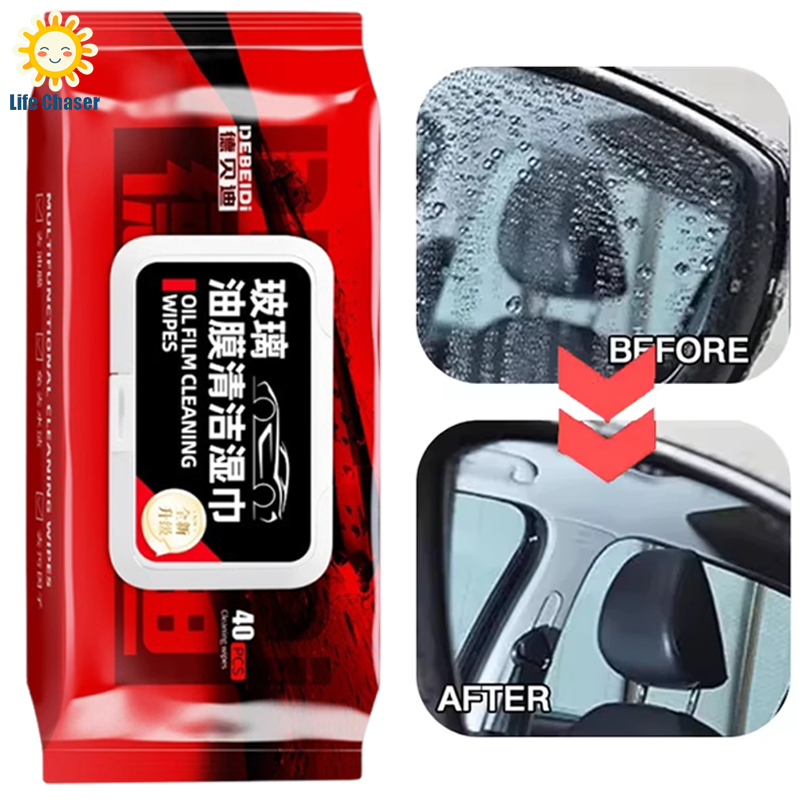 40Pcs/Pack Car Glass Cleaning Wipes Oil Film Watermark Remover ...