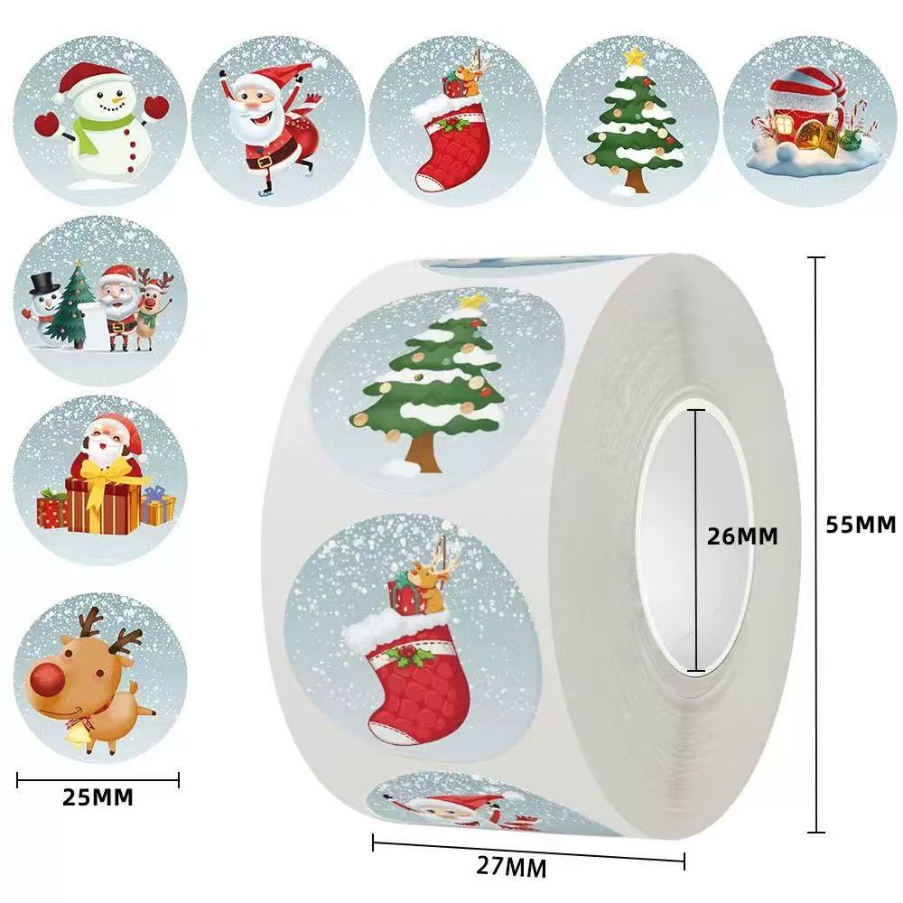 500 pcs/Roll Christmas packaging sticker for seal label Decor ...