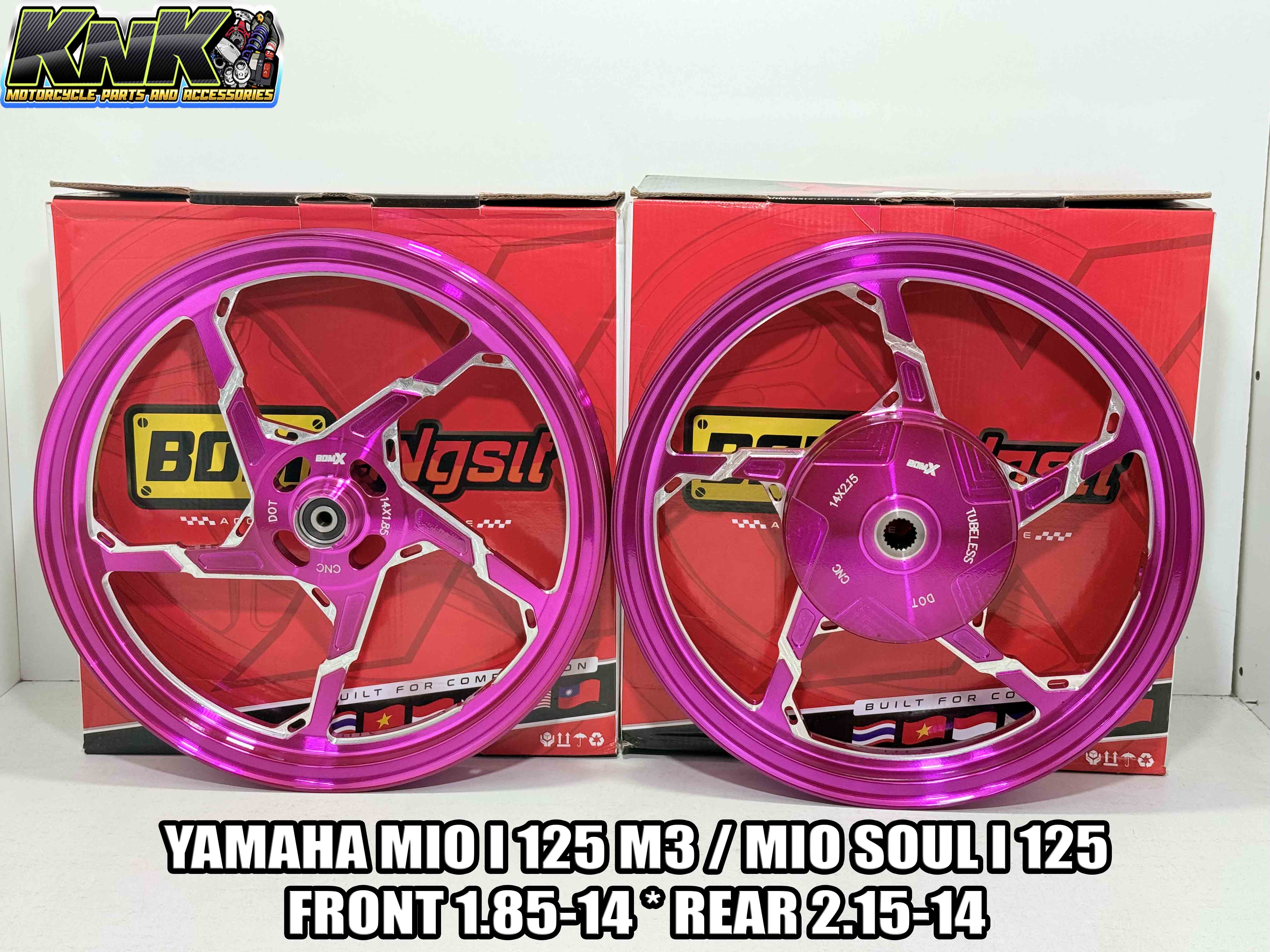 BOM X CNC MAGS SABER 14s 5 SPOKES FOR YAMAHA MIO I 125 M3 MIO SOUL I ...