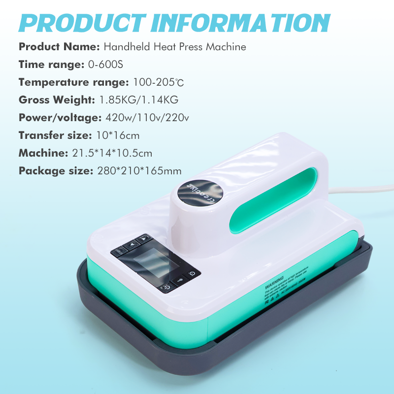 Creative Handheld Heat Press Machine 7.5x4.75inch Portable Mini Heat ...