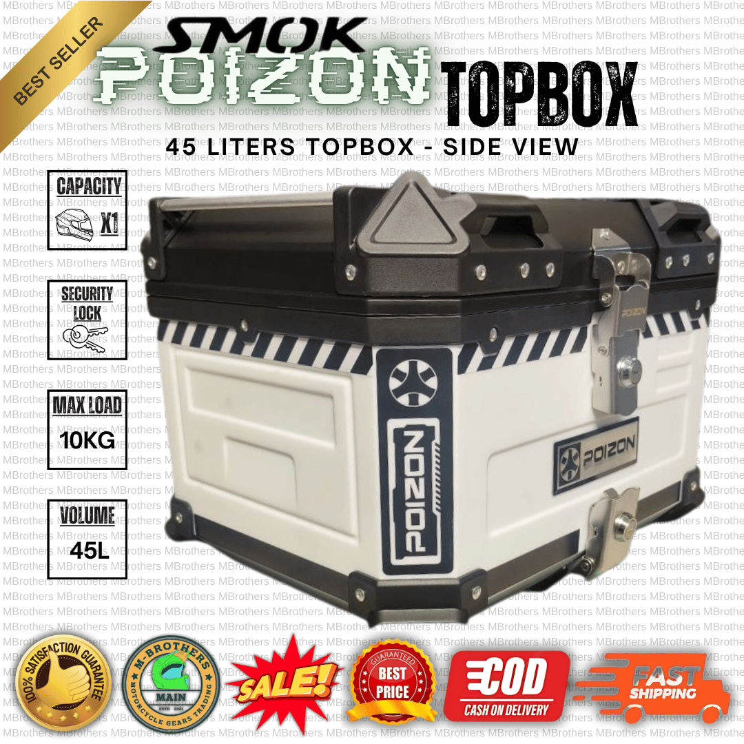 Topbox Only SMOK Poizon V3 White/Black - Dual Lock 45 Liters Hard ...