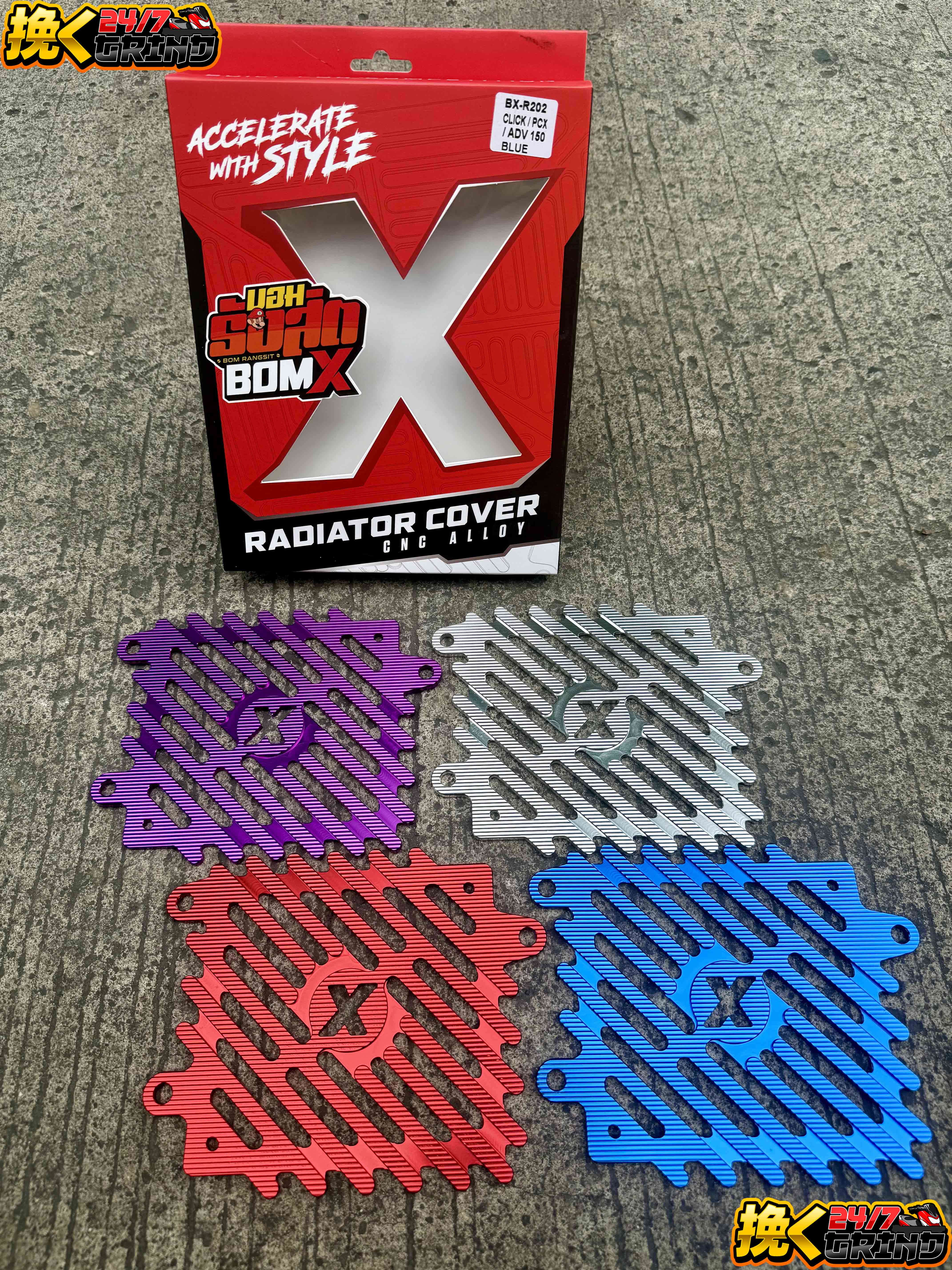 RADIATOR COVER BOMX CNC Alloy SPINNER For Click125/Click150/ADV150 ...
