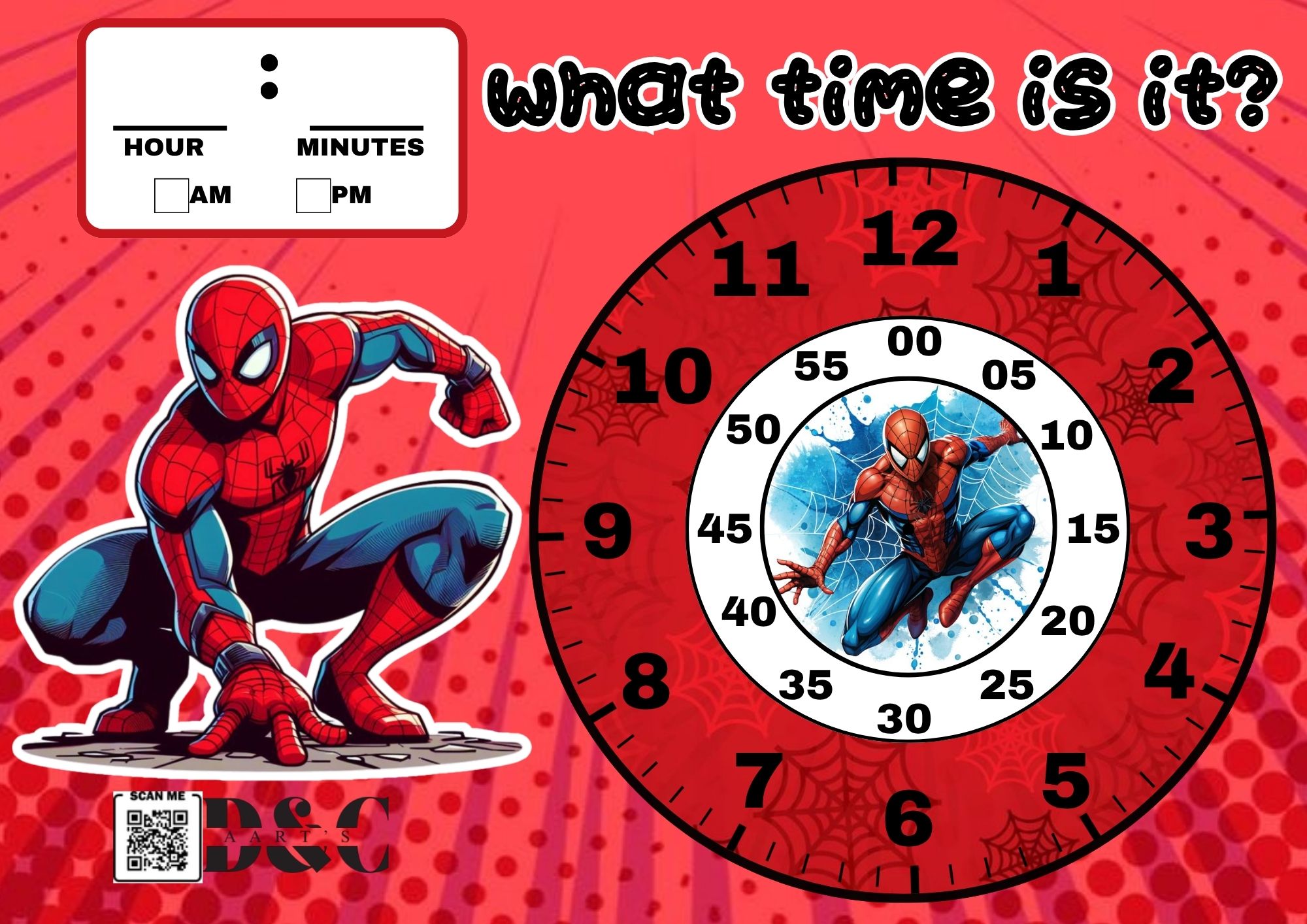 LAMINATED CLOCK TELLING TIME W/ FREE MARKER | EDUCATIONAL CHARTS ...
