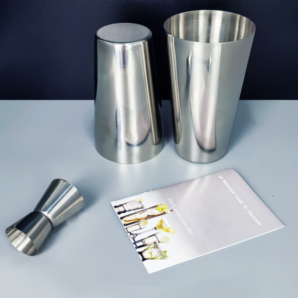Ship Local 3Pcs 750/600ml Boston Cocktail Shaker With 15/30ml Jigger ...