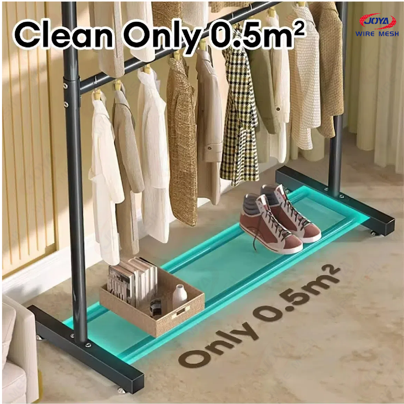 60-150CM Clothes Rack Double Rod Clothes Hanging Rack Stainless Steel ...