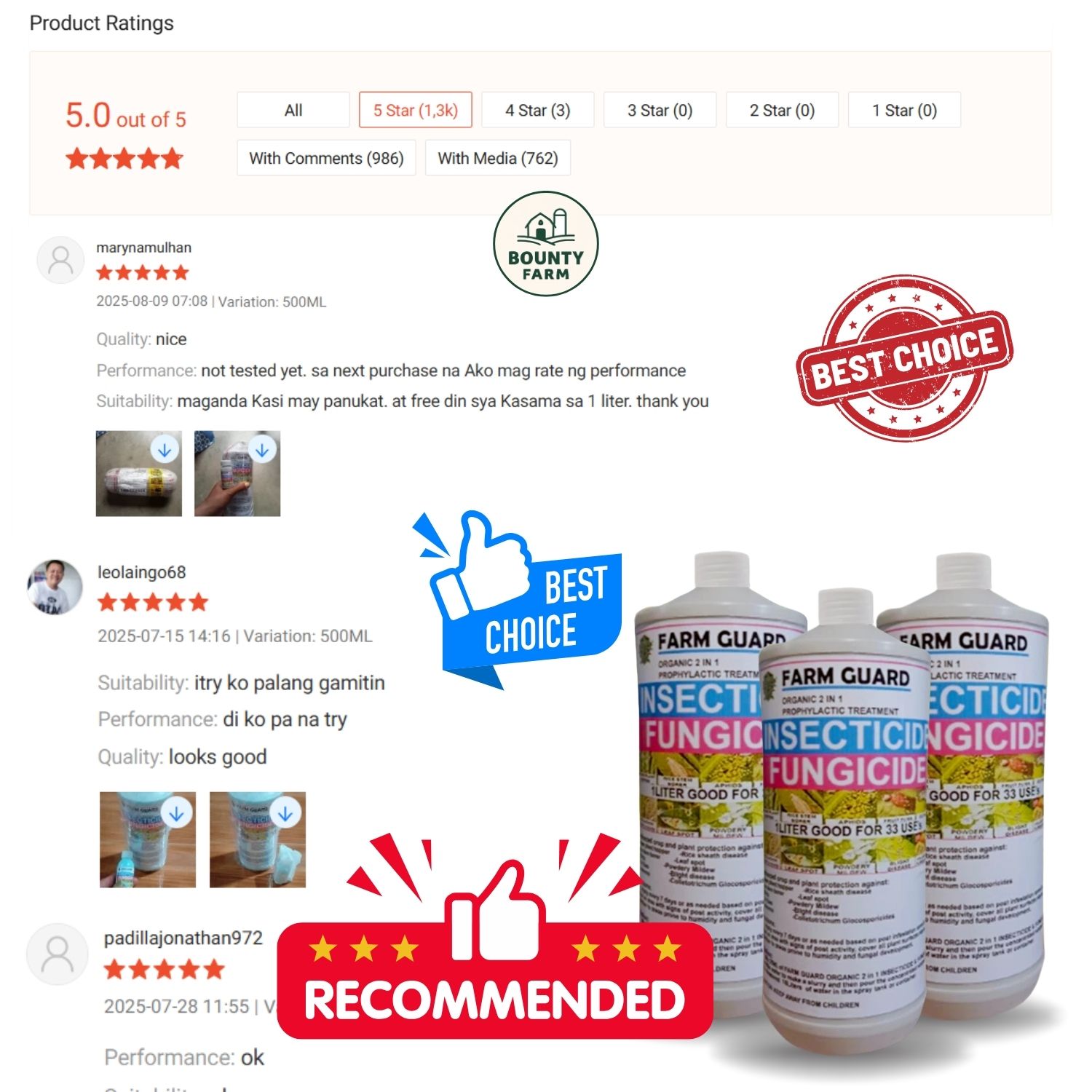 GENUINE FARMGUARD 2-IN-1 ORGANIC INSECTICIDE & FUNGICIDE [ FARM GUARD ...