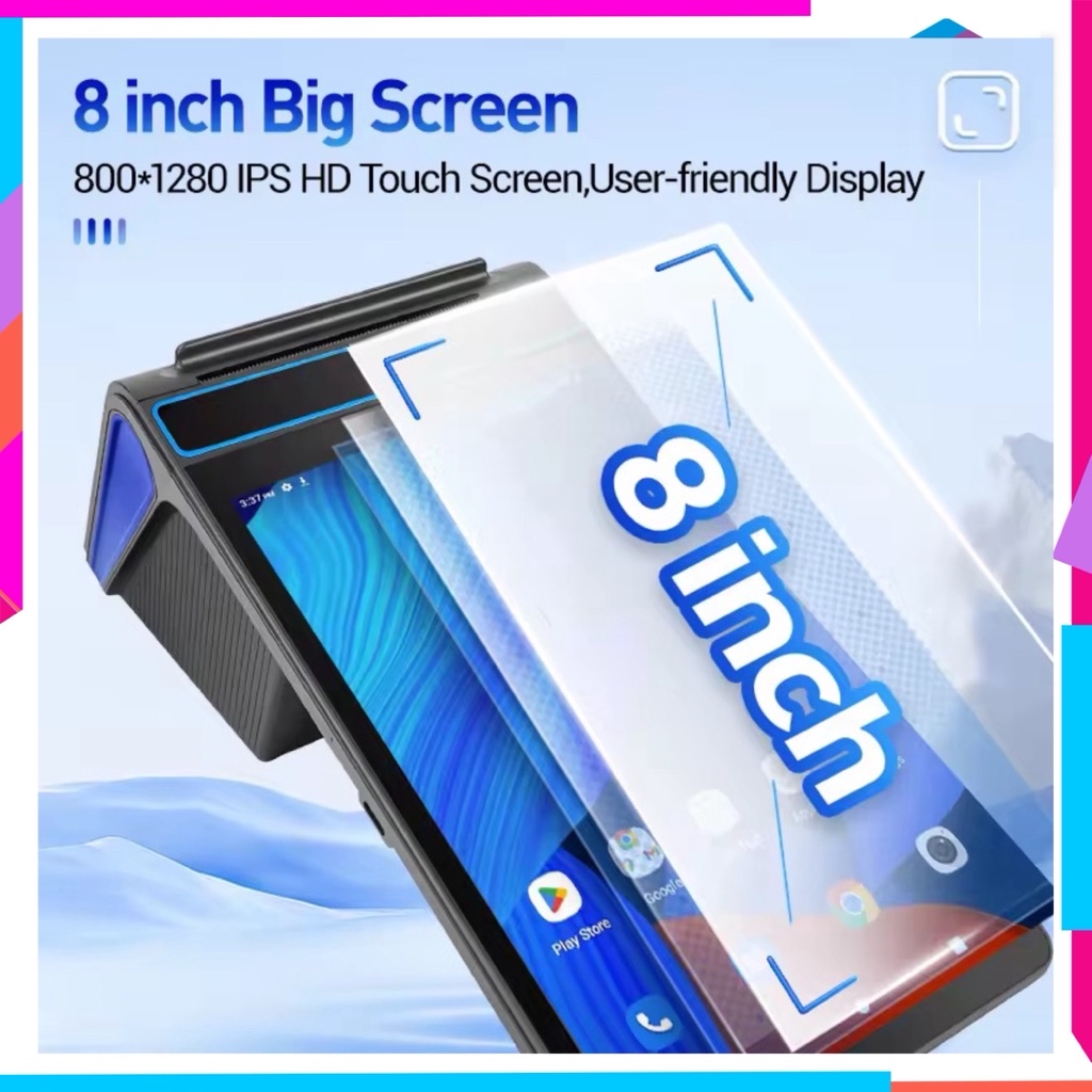 Handheld POS Smart Android 12 Machine 8” Touchscreen | All-in-One ...