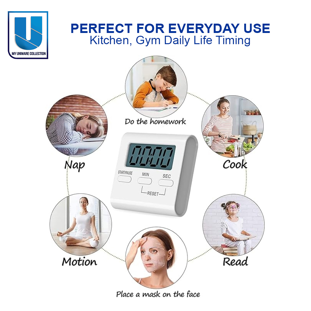 Square Timer Small Digital Kitchen Timers Magnetic Countdown Timer ...
