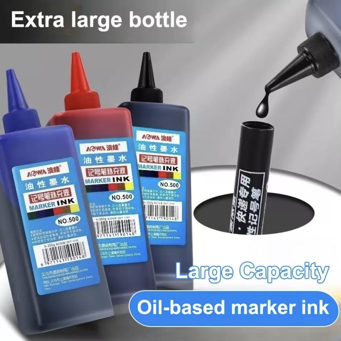 Marker ink refill 500ML oily ink big head pen Whiteboard Pen Liquid ...