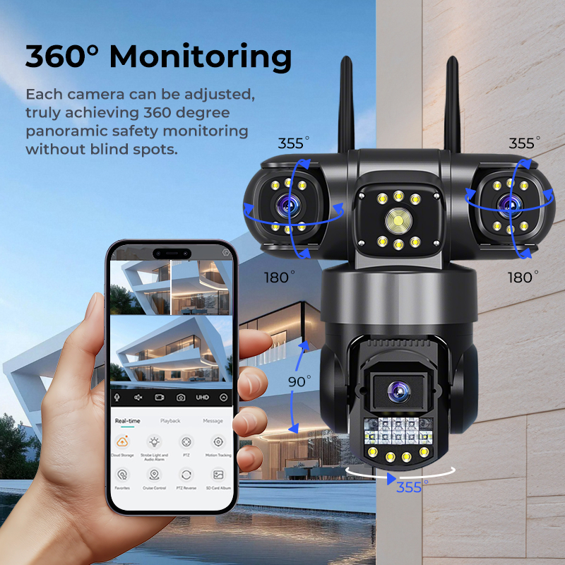 BUY 1 TAKE 1 Three Lens 4K HD V380 Pro CCTV Camera 4G SIM/Wifi ...
