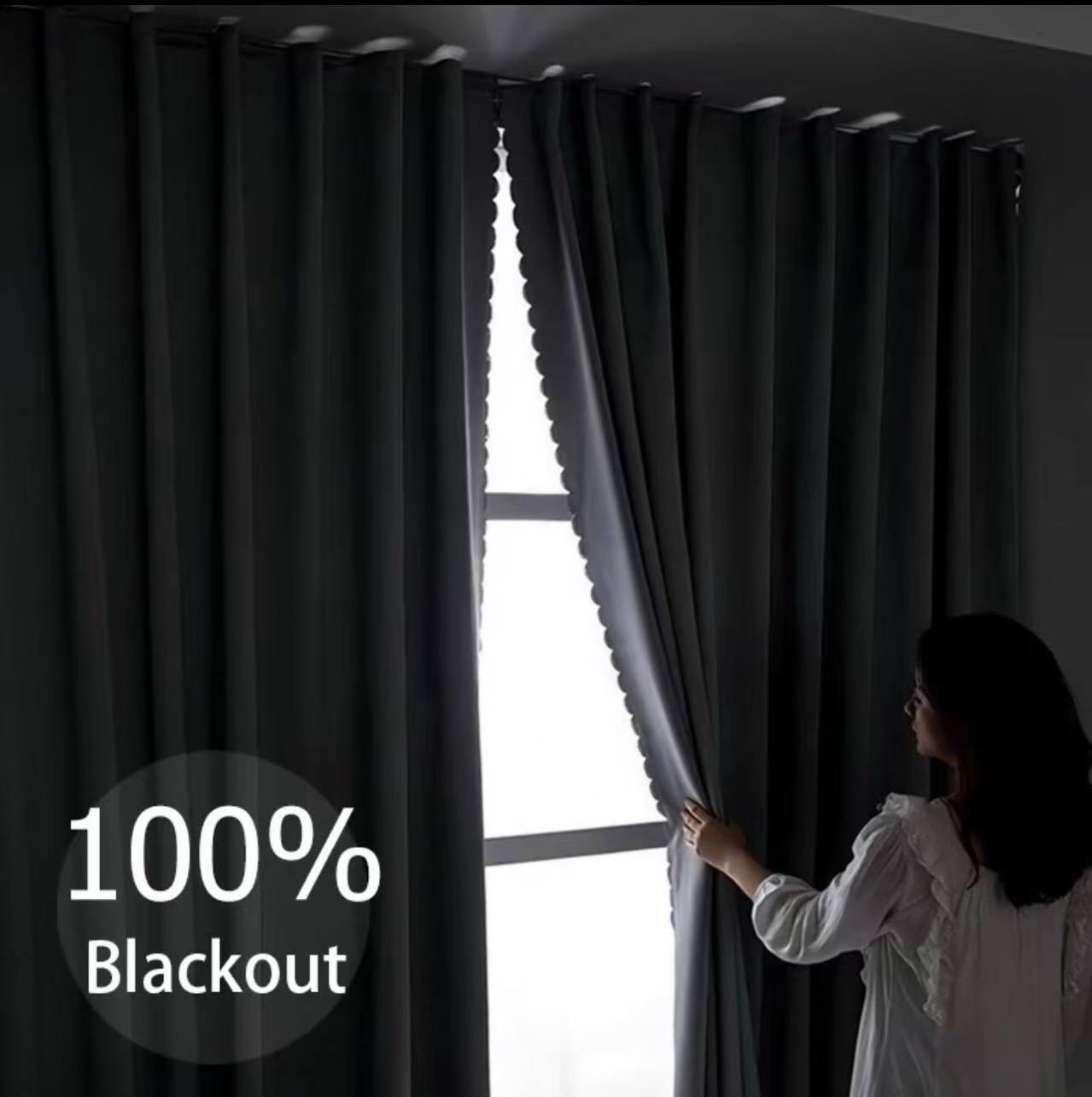 Thickened curtains, 100% blackout, waterproof, solid color, heat ...