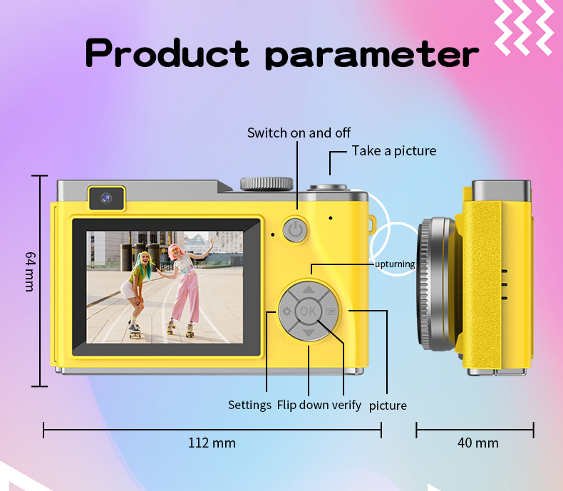 4K HD Digital Camera 64MP Portable Photography Mini Pocket Cameras 30X ...