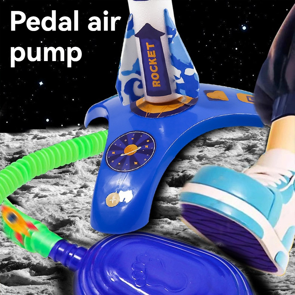 Flying Rocket toy kids Foot-operated launcher Angle-adjustable children ...