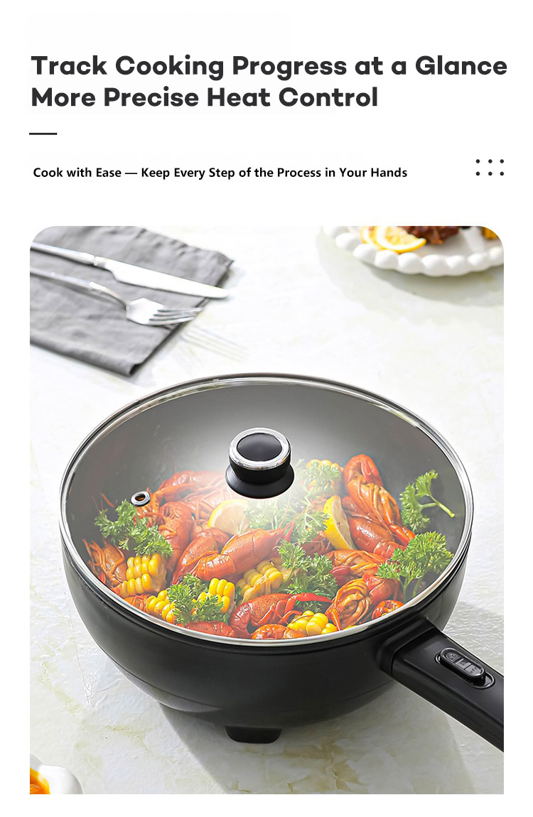 5.5L Electric Frying Pan 1350W Multi Electric Cooker Big Capacity ...