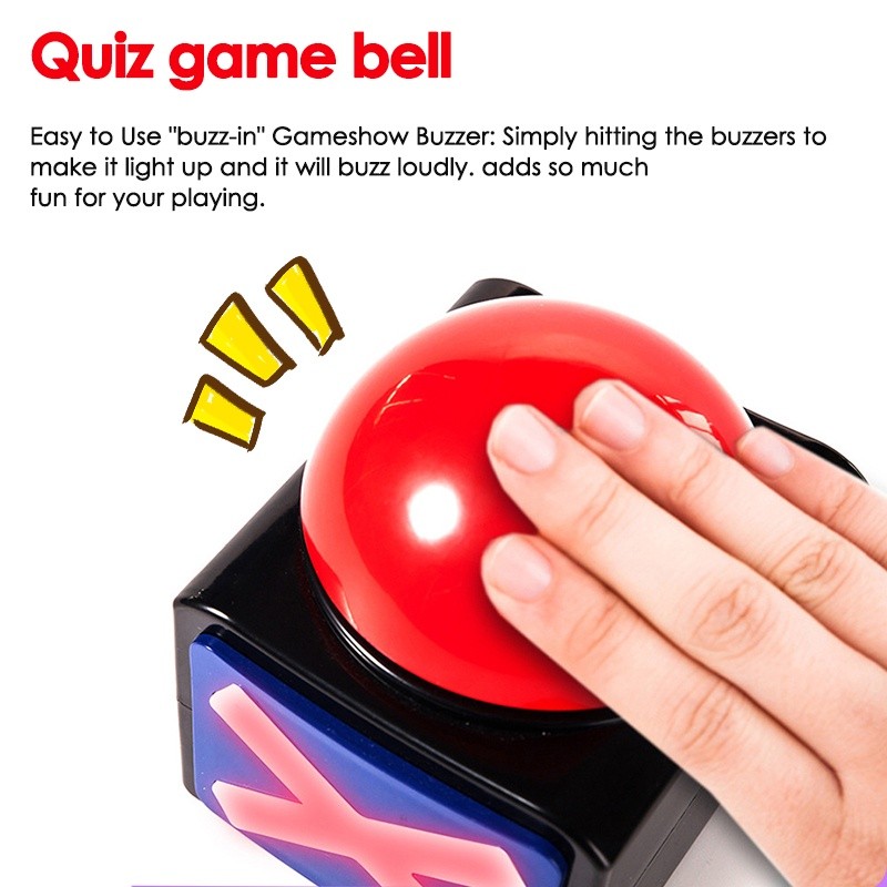 YINGBEILAI Game Answer Buzzer Alarm Game Button with Sound Light Trivia ...
