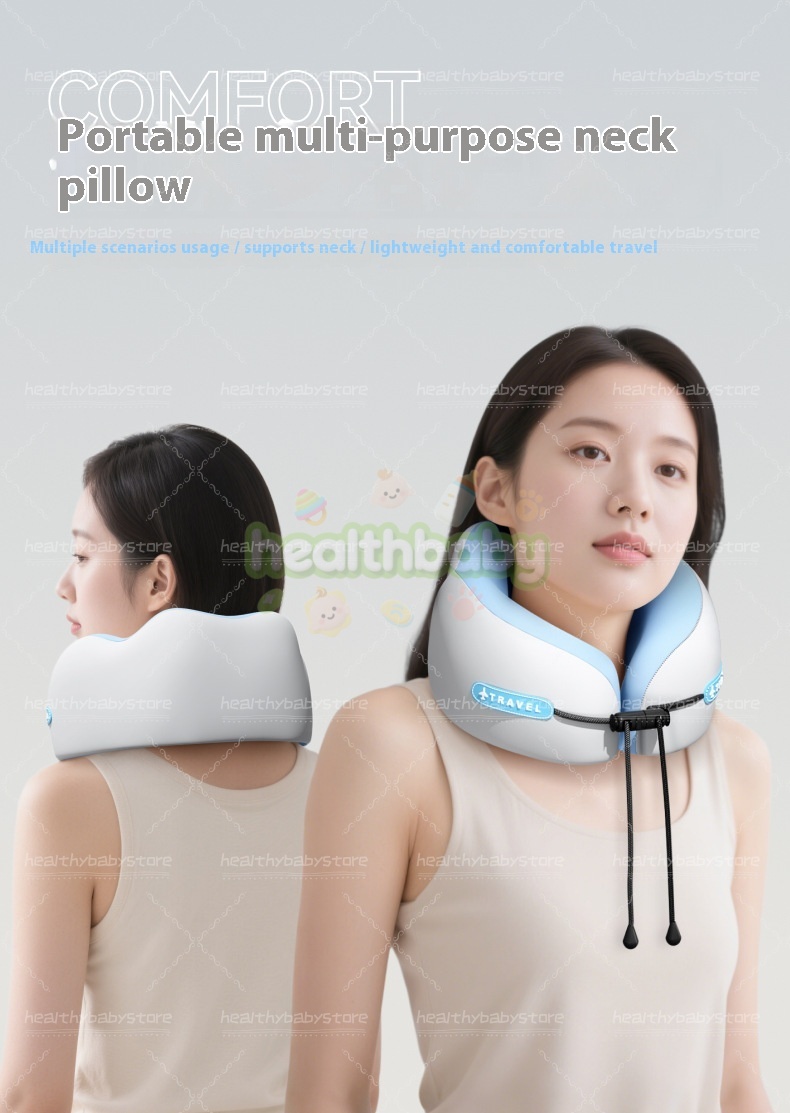 Neck Pillow Ultimate Travel Set - Portable U-Shape Memory Foam M-Shape ...
