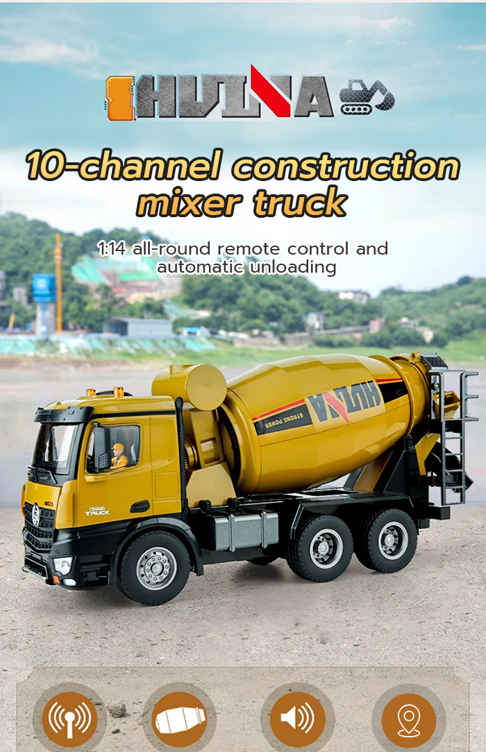 Remote Control Alloy Mixer Truck-Rechargeable Children's Construction ...