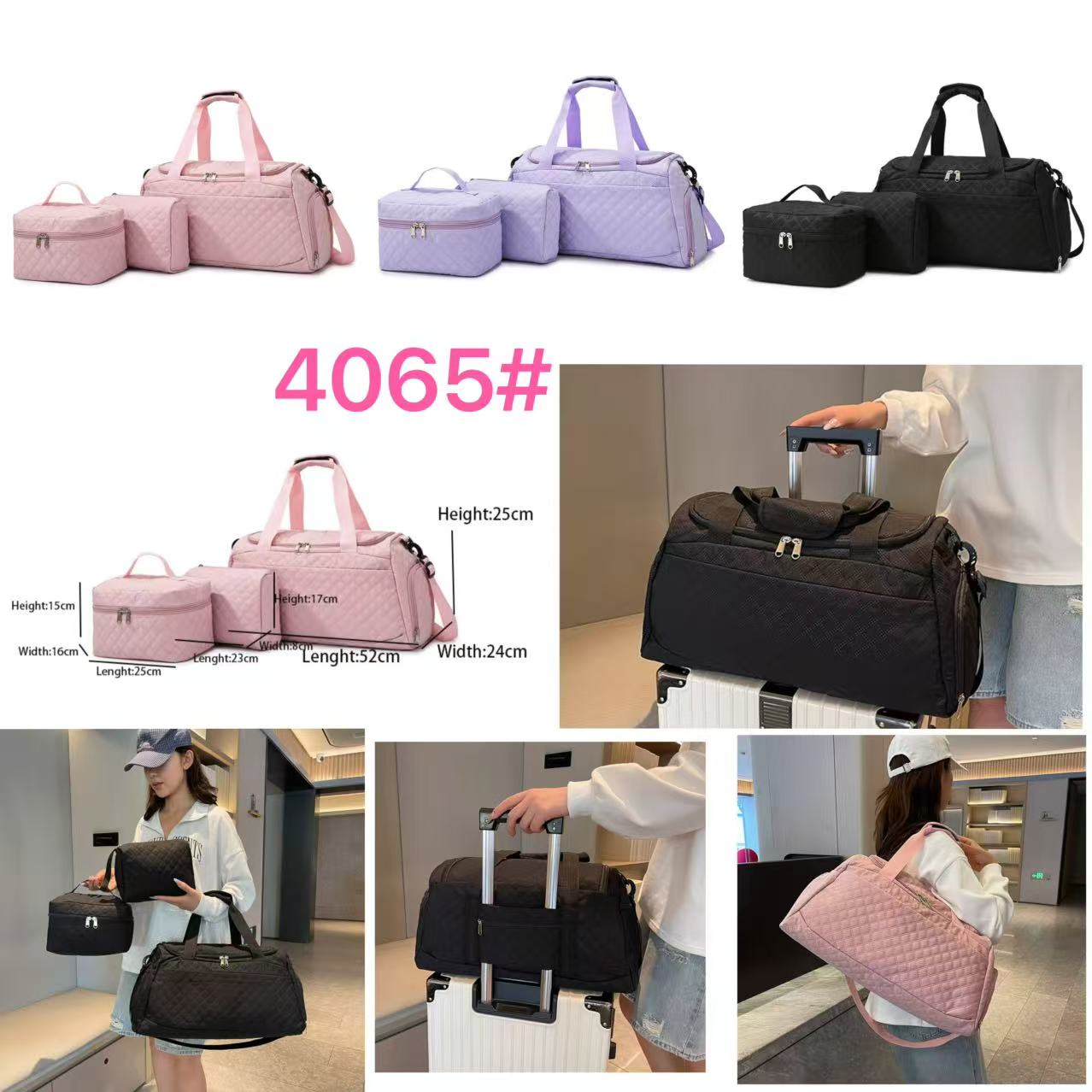 TT BAGS #4065 LARGE CAPACITY NYLON MATERIAL 3IN1 SET DUFFEL BAG WITH ...