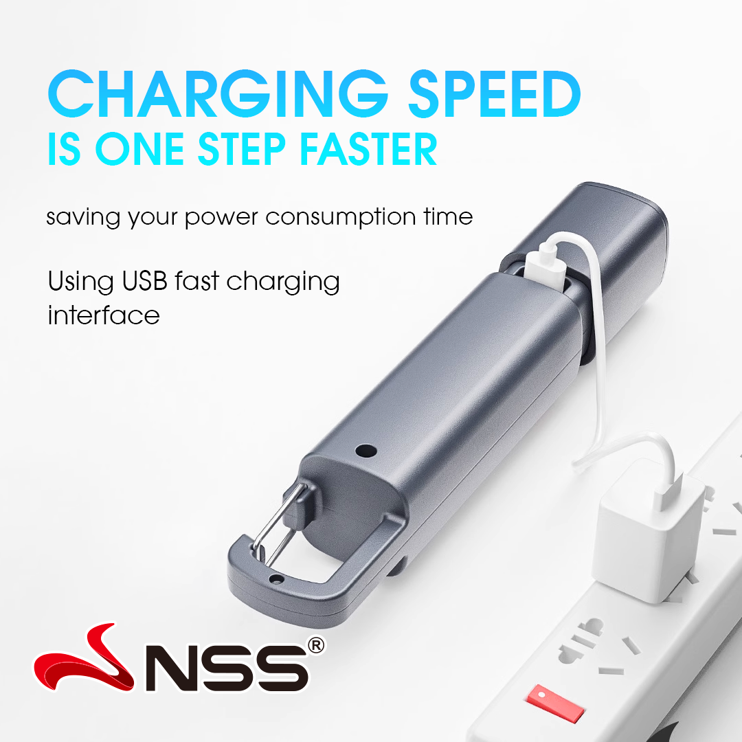 NSS Super Bright Mini Portable Flashlight USB Rechargeable Camping ...