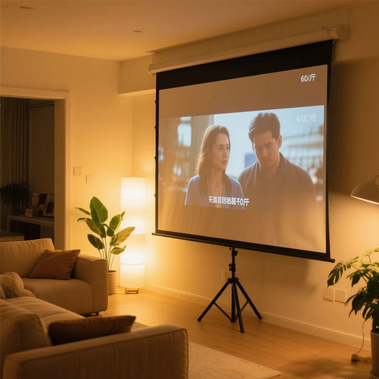60/72/84/100 Inch Projector Screen HD Vivid Color Better Viewing ...