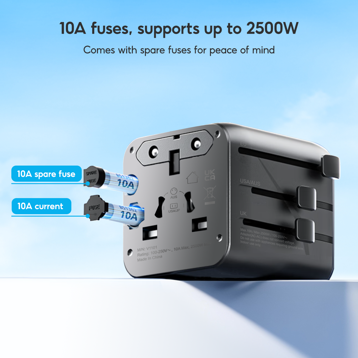 VINKO Mini Travel Adapter Universal Plug V1101 International Charger ...