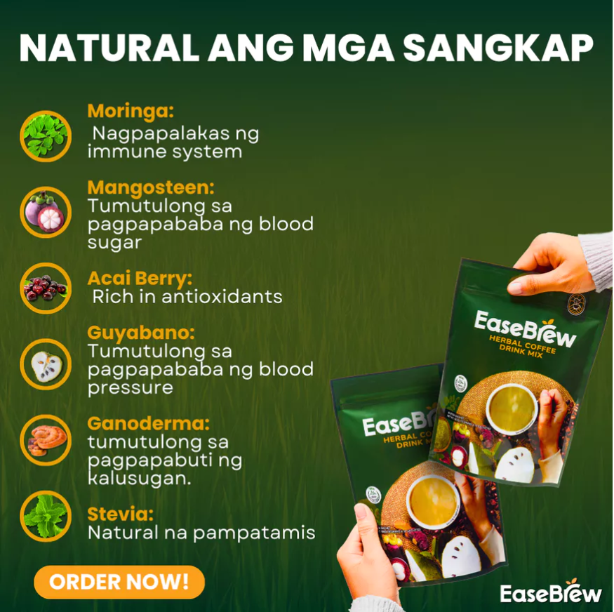 EaseBrew Herbal Coffee Drink Mix with Mangosteen, Moringa, Acai Berry ...