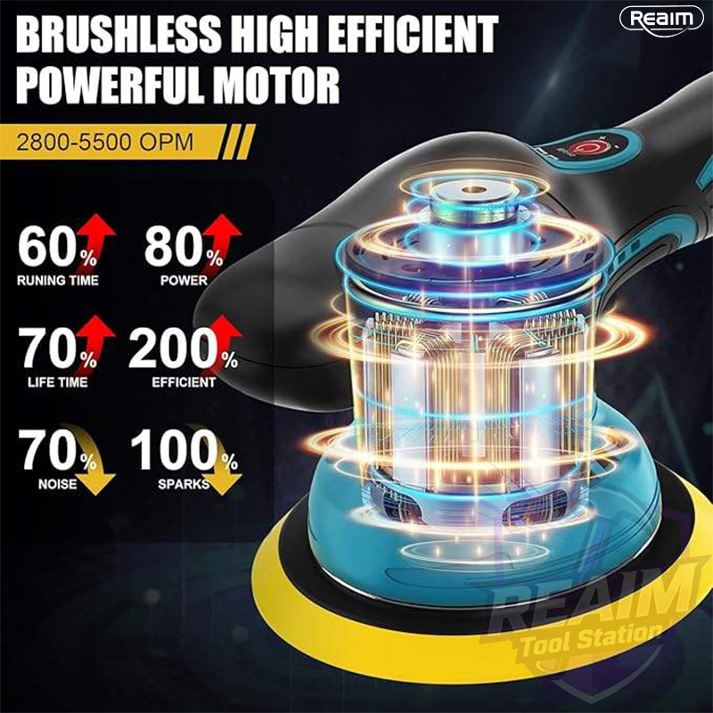 REAIM Portable Buffing Machine Polisher 380W/580W Polisher Buffing ...
