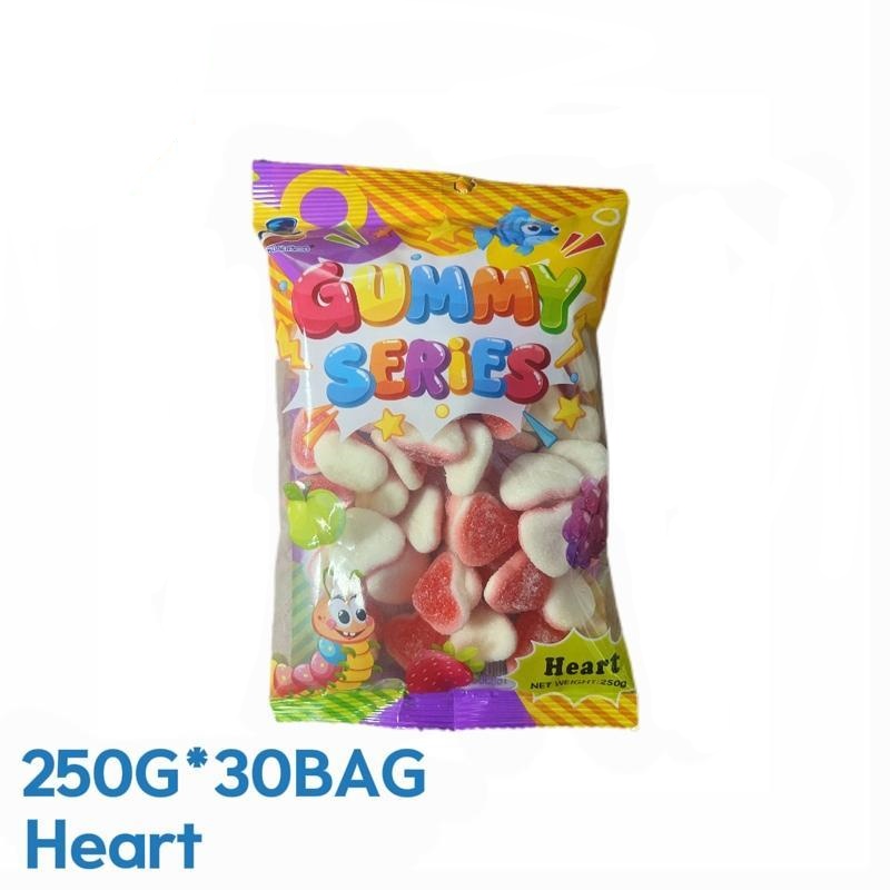 【COD】250g SWEET GUMMY CANDY 45-55pcs bag gummies sour Candy soft candy ...