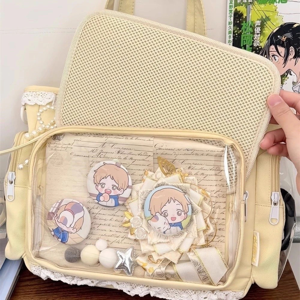 Lolita Ita Bag PU Leather sling bag for Pin Merch Toy collection Anime ...
