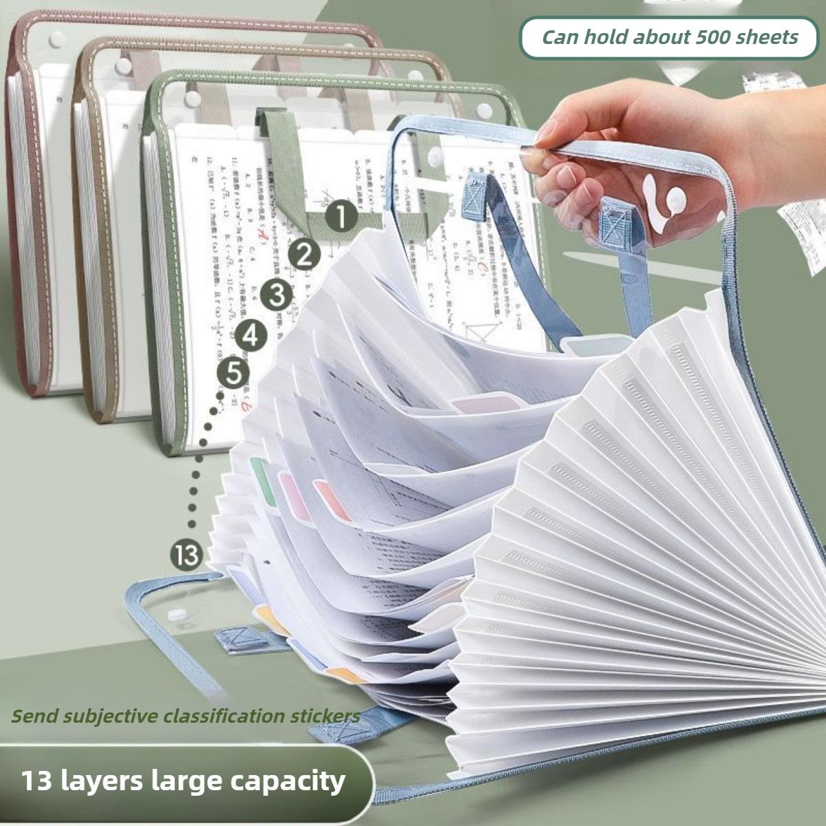 Expanding File Organizer with 13 Pockets Transparent Document Organizer ...