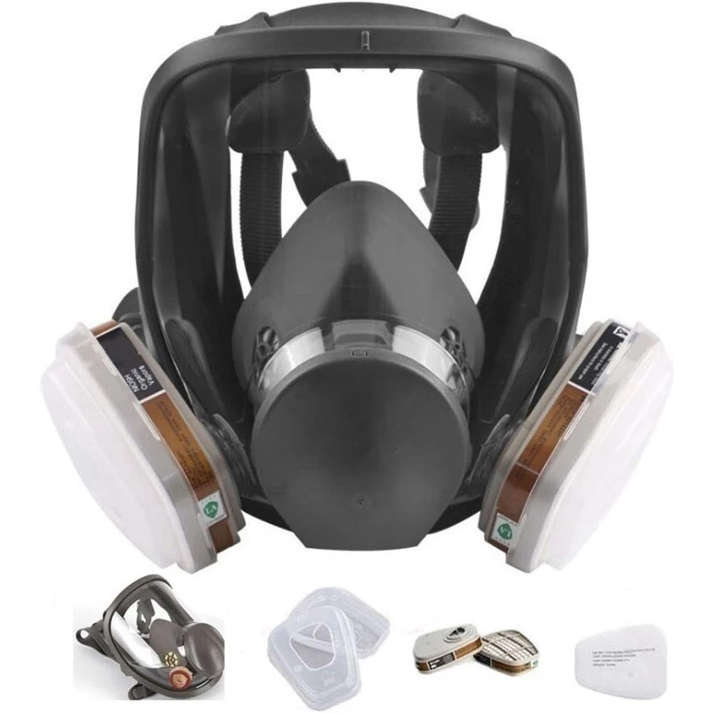 Full-Coverage Respirator Face Mask 7-in-1 for Paint and Chemical ...