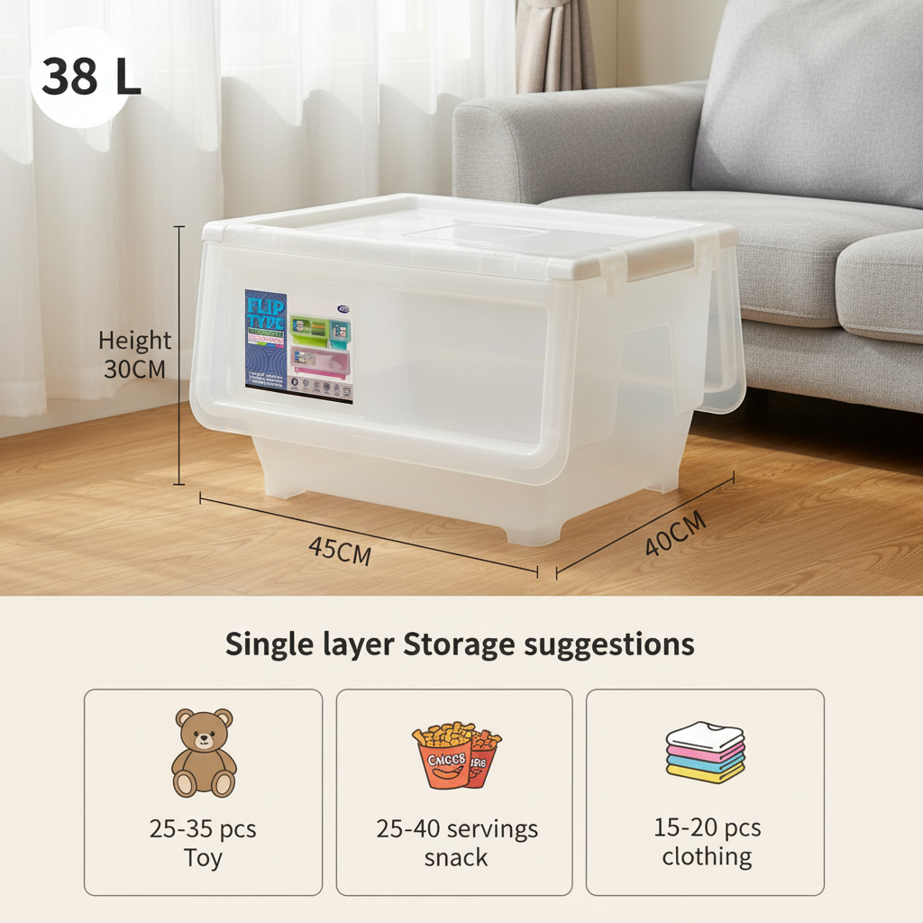 Nikko Flip Top Storage Box Organizer with Wheel Organizer storage ...