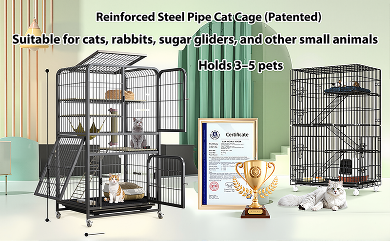 Cat Cage Heavy Duty 4 Tier Stackable Sturdy Metal Frame for Large Cats ...