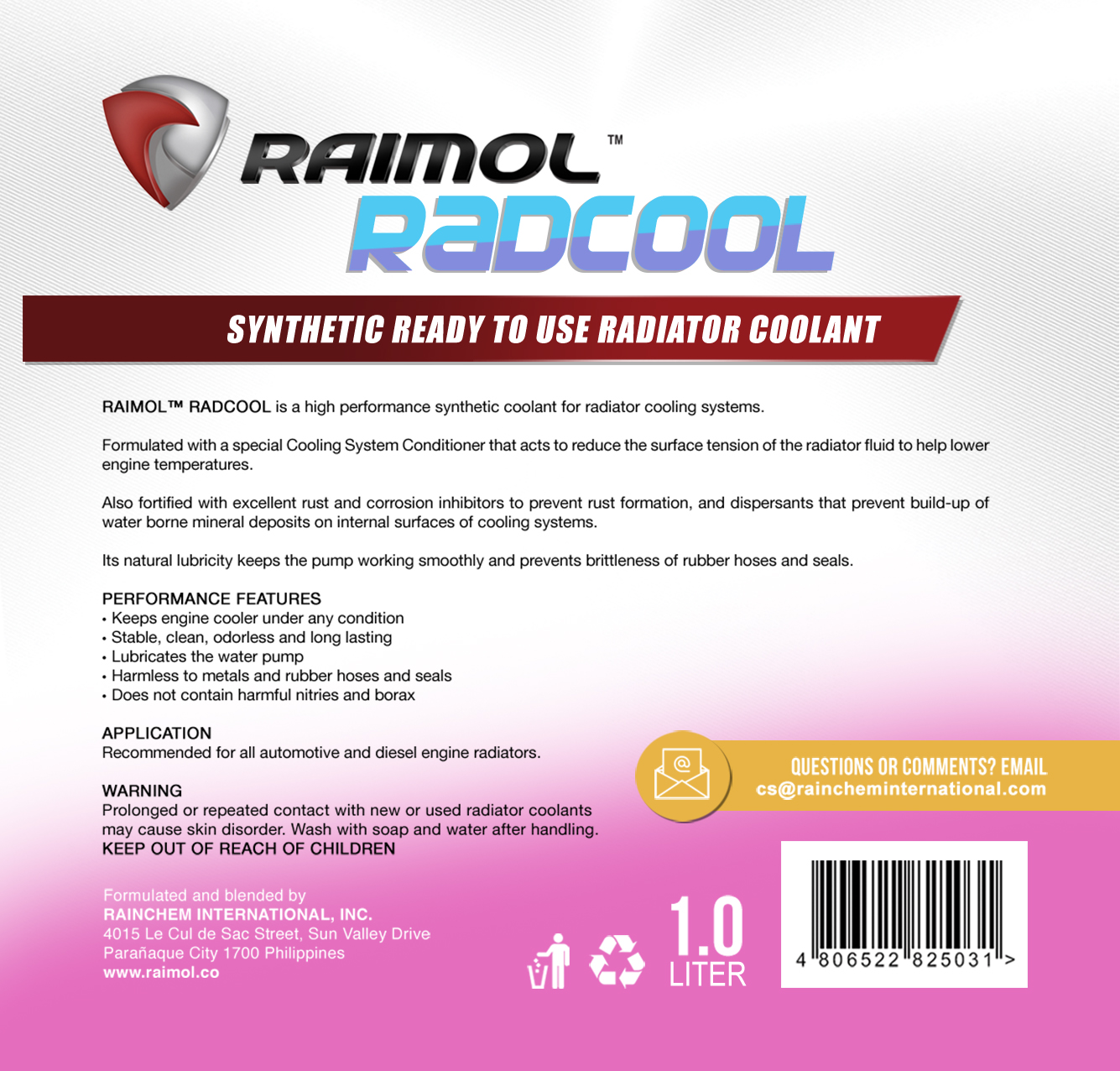 NEW RAIMOL RADCOOL 1L MOTORCYCLE COOLANT | ANTI-RUST & OVERHEAT ...
