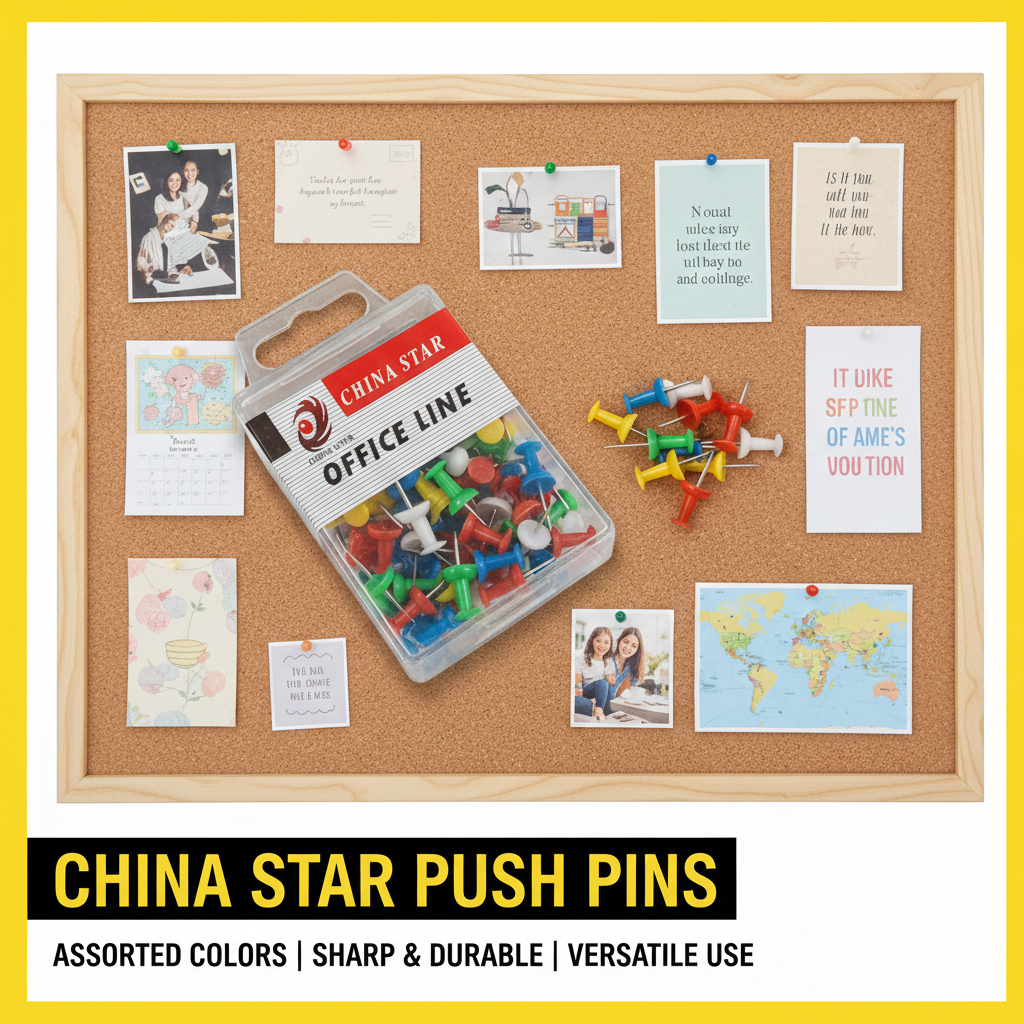 China Star Push Pins (30/100 Pcs) | Assorted Color Tacks | Plastic Head ...