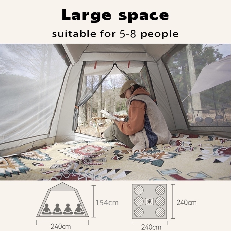 4/6/8 Person Family Tent Outdoor Tent Automatic Waterproof tent Outdoor ...
