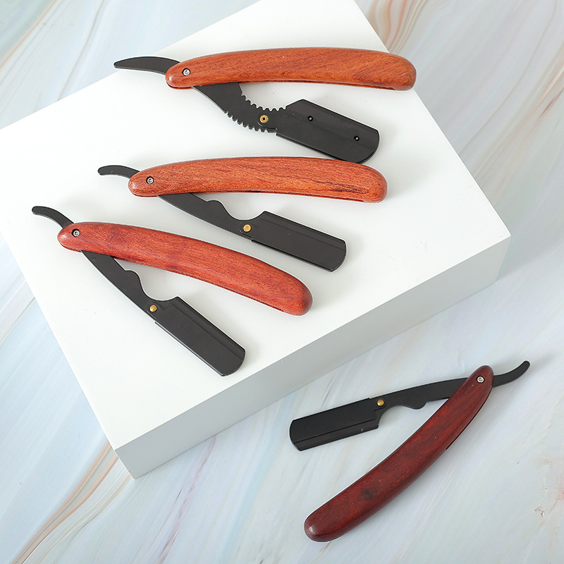 Labaha Folding Manual Razor Wood Handle Straight Edge Barber Vintage ...