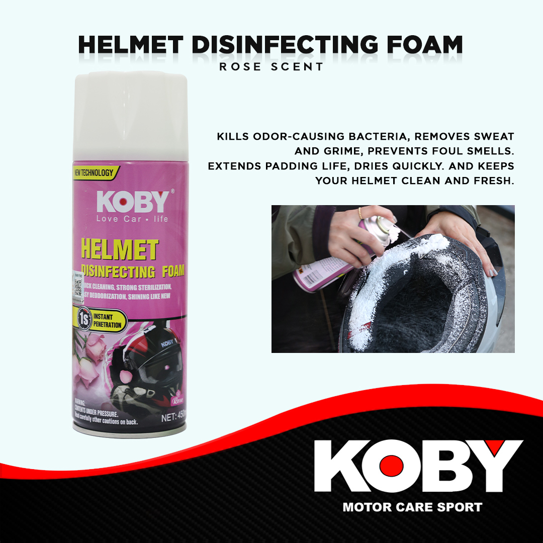 KOBY HELMET DISINFECTING SPRAY FOAM ( PINK ROSE SCENT ) 450ML | Shopee ...